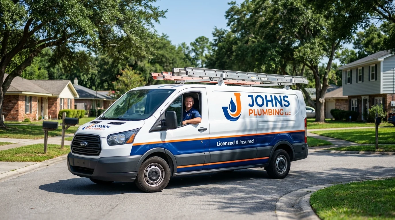 Johns Plumbing LLC service van in Tuscarawas, OH