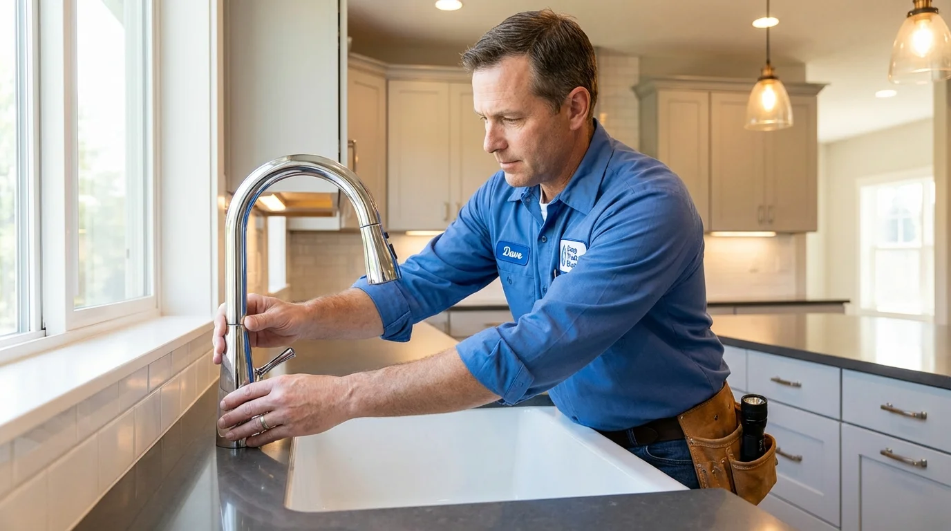 Kitchen faucet installation by Johns Plumbing LLC in Tuscarawas